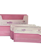 Rosa und weiße verpackung von feminil intimgel monodose sticks 500 cosmetics wasserbasierte schmiermittelwärmung