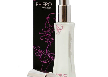 Eine elegante transparente glasflasche von 500 cosmetics piero frau parfum mit silver spray und rosa blumendesign