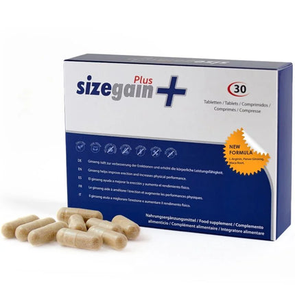 Blau weißer sizegain plus box mit 30 kapseln neue formel mit ginseng für sexuelle potenz medikamente einnehmen