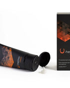 Schwarze tube u-hemo creme mit orange geometrischem design und passende verpackung zur reizung und hämorrhoiden vorbeugung 60 ml