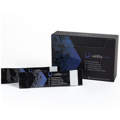 Schwarze und blaue geometrische verpackung für 500 COSMETICS U-virility lube kälteffekt 10x5 ml monodosen