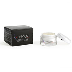 U-visage hydrating cream in clear glass jar with silver lid and black box for face and neck skincare 500 cosmetics