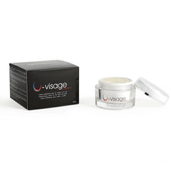 U-visage hydrating cream in clear glass jar with silver lid and black box for face and neck skincare 500 cosmetics