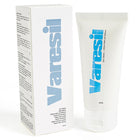 Weiße tube varesi beincreme 60ml mit elegantem design und kräftigem blauem branding für varizenpflege