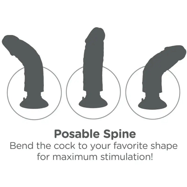 KING COCK - VIBRATORDILDO - 15.24 CM - Vibratoren mit Saufnapf