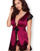 861-PEI-5 Peignoir magenta - S/M / fuchsia - Peignoir