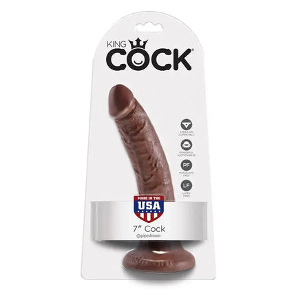 KING COCK - 7 SCHOKO DILDO - 17.8 CM - Dildo mit Saugnapf
