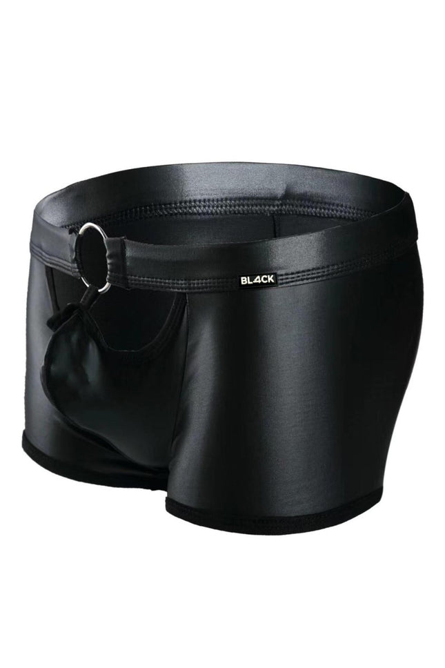 schwarzer Wetlook Boxer BL4CK03 von Cut4Men