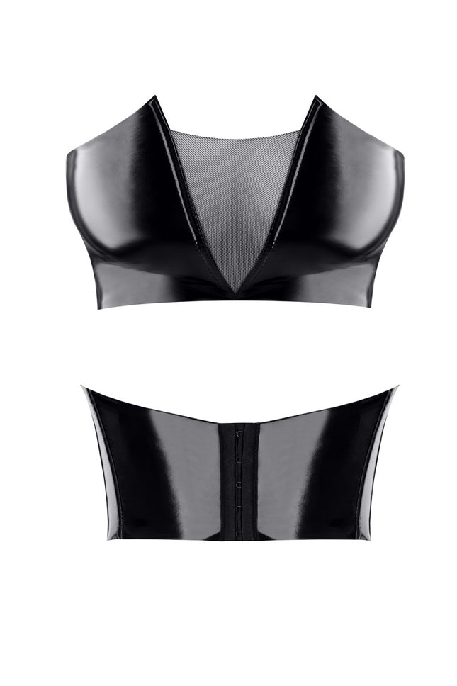 schwarzes Damen-Top TDGerda001 von Demoniq Total Domination Collection