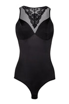 schwarzer Body mit Netzeinsatz und Spitze KA923328 von Kalimo