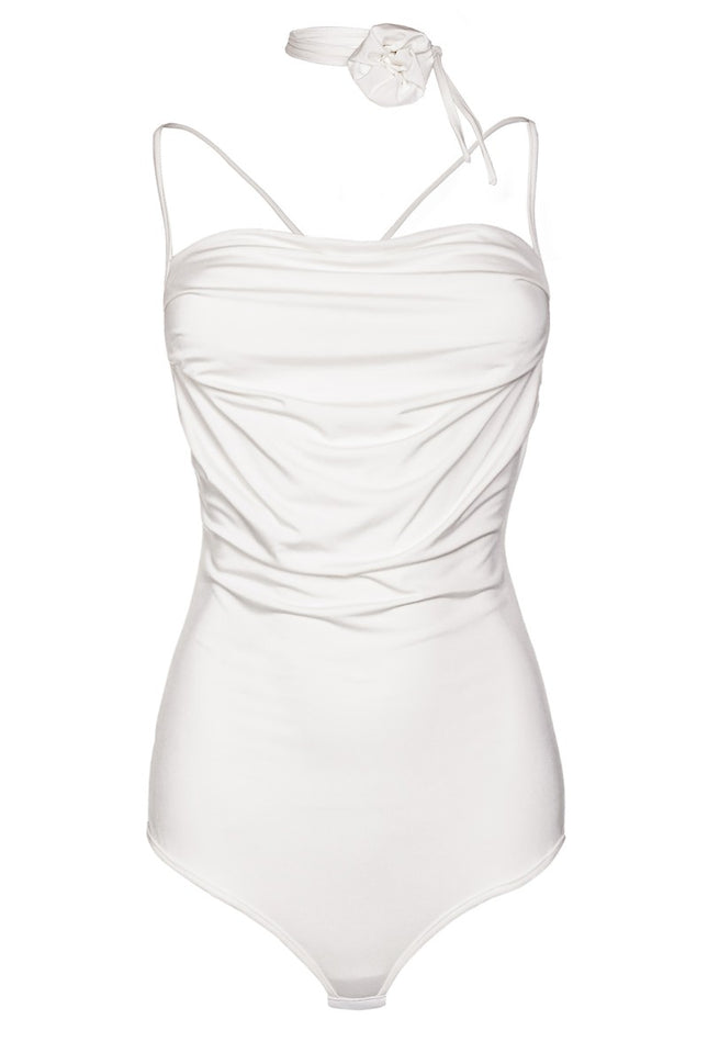 Ecru microfiber bodysuit KA923566 by Kalimo