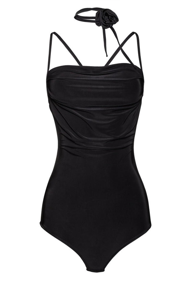 Black microfiber bodysuit KA923571 by Kalimo