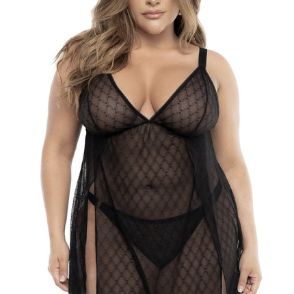 Black Babydoll Plus Size - MAL7498XBLK by Mapale