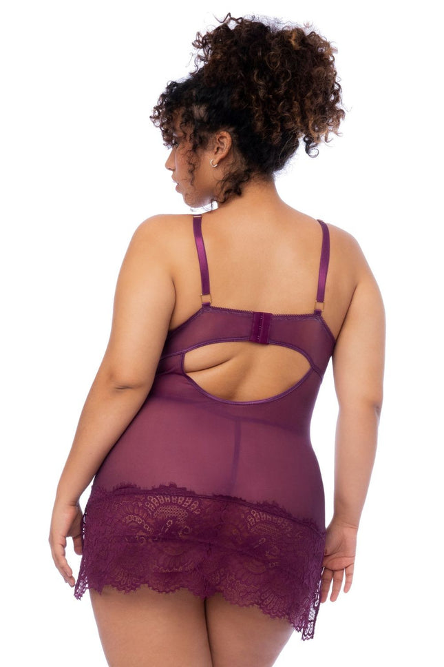 burgundy chemise - MAL7554XWINE by Mapale