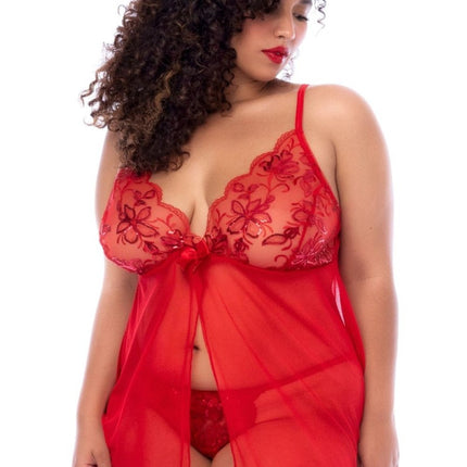 red babydoll - MAL7559XRED by Mapale