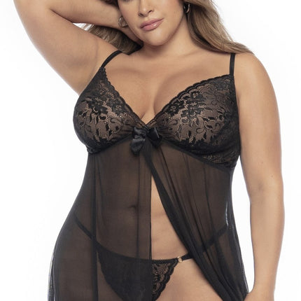 Black Babydoll Plus Size - MAL7501XBLK by Mapale