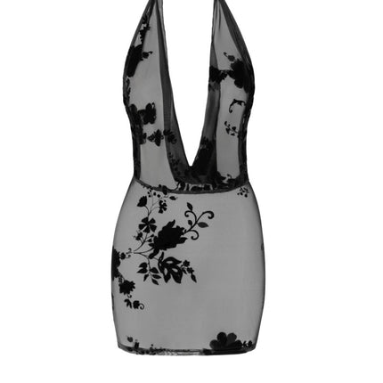 Wildblumen Netzkleid mit Strasskette - Glamouröse Optik