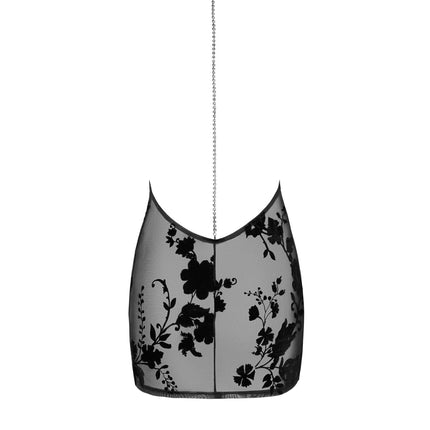 Wildblumen Netzkleid mit Strasskette - Glamouröse Optik