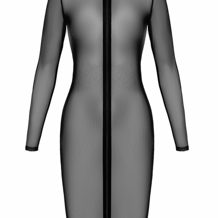 F347 halblanges Kleid aus feinem Netz von Noir Handmade