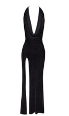 F373 langes Kleid Onyx Liquid von Noir Handmade