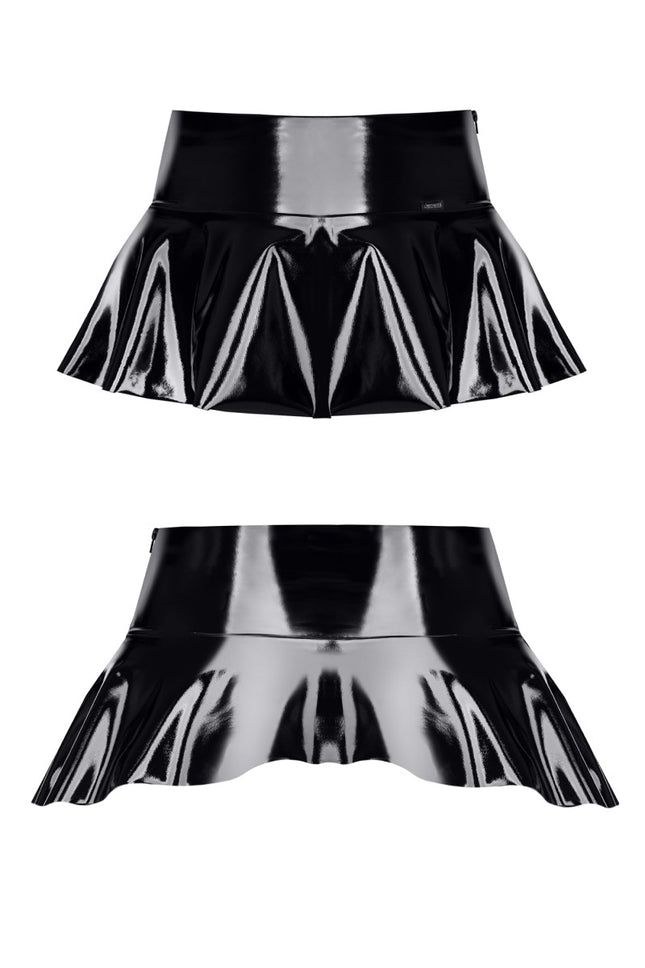 Demoniq – Schwarzer Lack-Minirock (TDJuliana001)