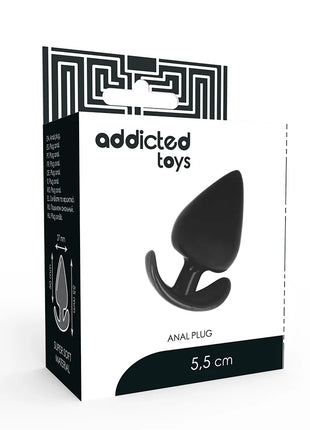 Schwarzer silikon-analplug 5,5 cm in markenkarton von addicted toys für analgebrauch