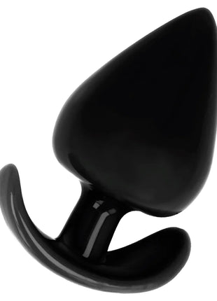 Schwarzer silikon analplug 5 5 cm von addicted toys mit gebogenem ergonomischem griff