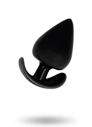 Schwarzer silikon analplug addicted toys 5 5 cm mit gebogener ergonomischer form