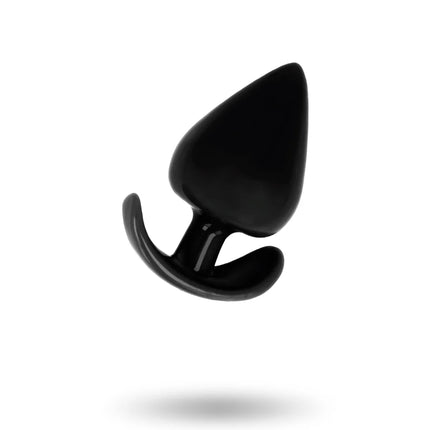 Schwarzer silikon analplug addicted toys 5 5 cm mit gebogener ergonomischer form