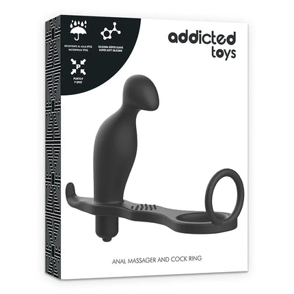 ADDICTED TOYS - ANALPLUG MIT SCHWARZEM SILIKONRING 12 CM - Analplug