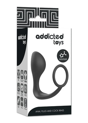 ADDICTED TOYS - ANALPLUG MIT SCHWARZEM SILIKONRING - Analplug