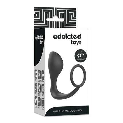 ADDICTED TOYS - ANALPLUG MIT SCHWARZEM SILIKONRING - Analplug