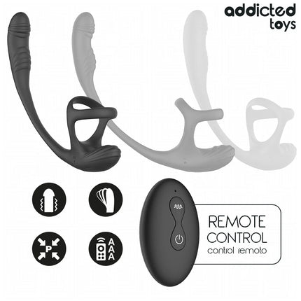 ADDICTED TOYS – ANALPLUG MIT VIBRATION 360°-WELLUNG UND HODENSTIMULATOR