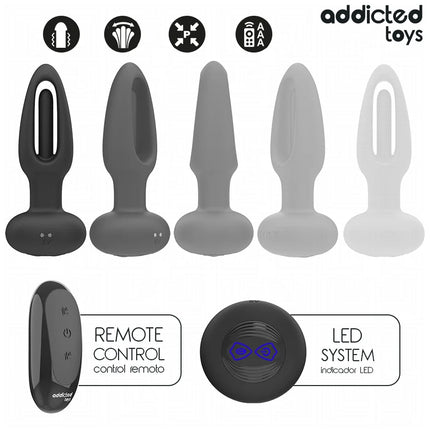 ADDICTED TOYS - ANALPLUG MIT VIBRIERENDER ZUNGE UND FERNBEDIENUNG - Anal-Vibratoren