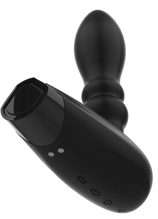 Schwarzer silikon-aufblasbarer fernbedienungsstecker von addicted toys mit glatter oberfläche und taktilen tasten