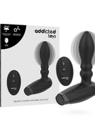 Schwarzer aufblasbarer analstecker mit fernbedienung aus superweichem silikon von addicted toys