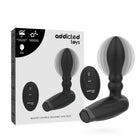 Schwarzer aufblasbarer analstecker mit fernbedienung aus superweichem silikon von addicted toys