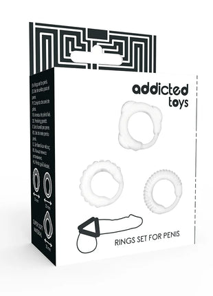 ADDICTED TOYS - C-RING-SET KLAR - Penisring ohne Vibration