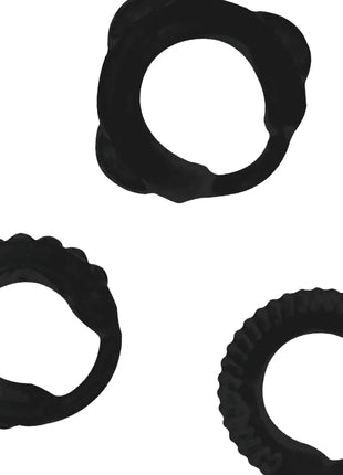 ADDICTED TOYS - C-RING-SET SCHWARZ - Penisring ohne Vibration