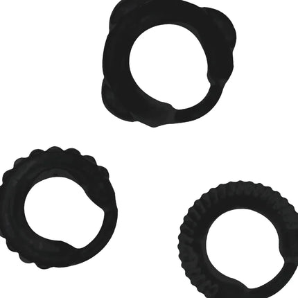ADDICTED TOYS - C-RING-SET SCHWARZ - Penisring ohne Vibration