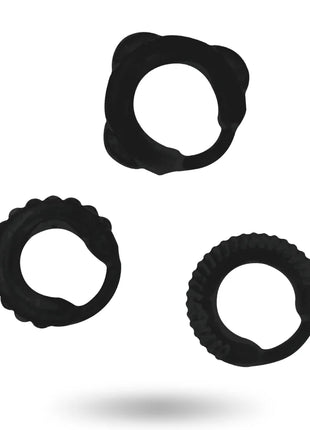 ADDICTED TOYS - C-RING-SET SCHWARZ - Penisring ohne Vibration