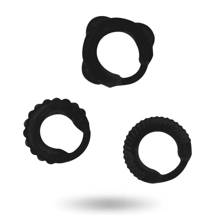 ADDICTED TOYS - C-RING-SET SCHWARZ - Penisring ohne Vibration