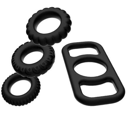 ADDICTED TOYS - COCK RING SET 4 STÜCK - Penisring ohne Vibration
