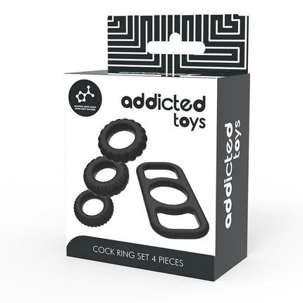 ADDICTED TOYS - COCK RING SET 4 STÜCK - Penisring ohne Vibration