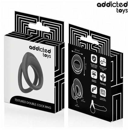 ADDICTED TOYS - DOPPELT STRUKTURIERTER PENISRING - Penisring ohne Vibration