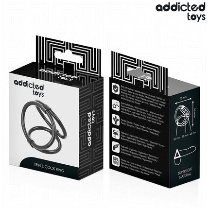 ADDICTED TOYS - DREIFACH-PENISRING - Penisring ohne Vibration