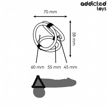 ADDICTED TOYS - DREIFACH-PENISRING - Penisring ohne Vibration