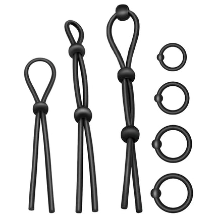 ADDICTED TOYS - FLEXIBLES SILIKON-COCKRING-SET 7-TEILIG - Penisring ohne Vibration