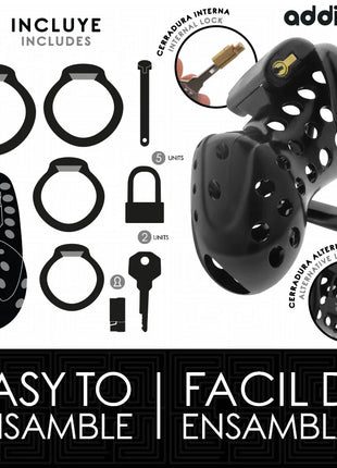 ADDICTED TOYS LOCKED - ANGEKETTETER HOHLPENISKÄFIG 10,5 CM - BDSM-Peniskäfige