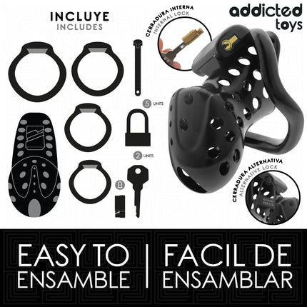 ADDICTED TOYS LOCKED - ANGEKETTETER HOHLPENISKÄFIG 10,5 CM - BDSM-Peniskäfige